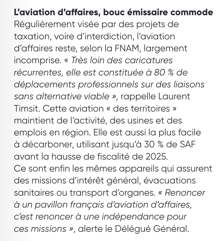 EBAA_France's tweet photo. Dans cet article du magazine @medef 93/94, ce paragraphe sur «L'#AviationdAffaires, bouc émissaire commode » :
🖋️ Régulièrement visée par des projets de taxation,
voire d’interdiction, l’aviation d’affaires reste, selon la #FNAM, largement incomprise. https://t.co/K1J9TLco0a