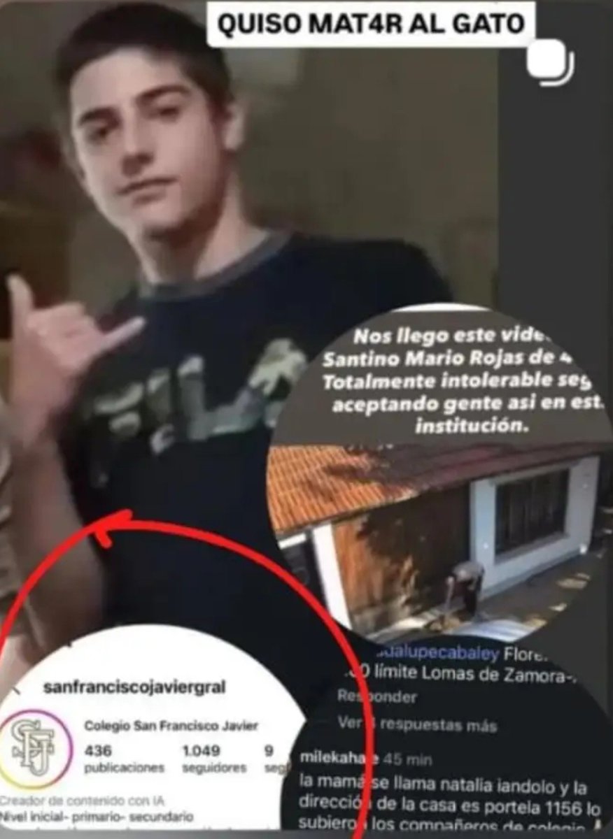 DiegoMac227's tweet photo. El miserable que le aplastó la cabeza a un gato que estaba descansando se llama:

Santino Mario Rojas
Lomas de Zamora

El video es muy fuerte, no se como existen miserables que van haciendo daño. https://t.co/QQcykThOmm