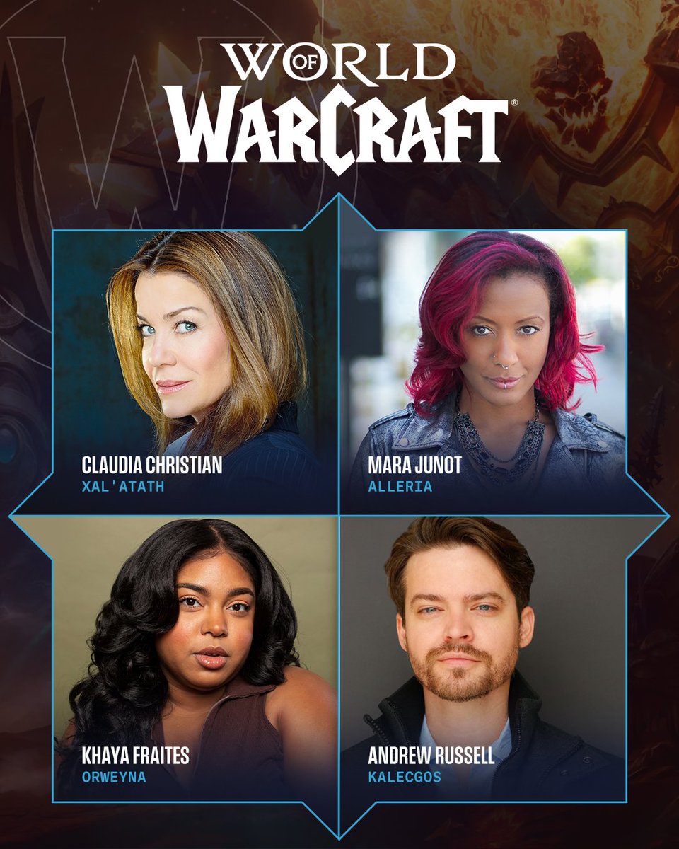 Blizzard_Ent's tweet photo. The voices behind some of your favorite heroes, villains, and everything in between are headed to #BlizzCon2026 🎙💙 https://t.co/FQUK7eogDM