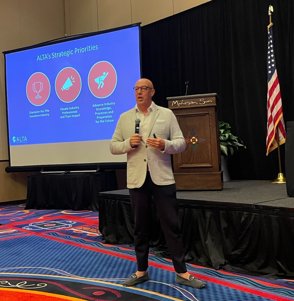 ALTAonline's tweet photo. ALTA on the road: 💡 President @davetownsendesq spoke at the New York Land Title Association Convention. During his speech he shared FBI data showing New Yorkers lost $1.2B to cyber-enabled crime last year. Find ALTA resources: https://t.co/MTrMCG6Ag5  #titleinsurance #cyberfraud https://t.co/cYB5eJPCug