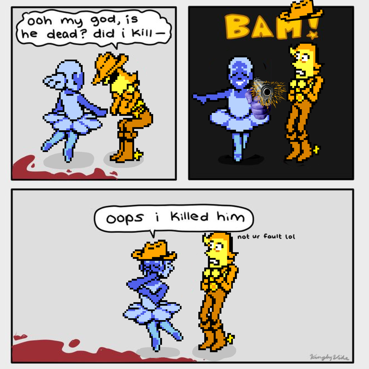TruesillyBlue's tweet photo. // My first thought for some reason
#Deltarune #Blellow

(If it's a qrt, do I still tag @kingly_vibe ?) https://t.co/0QqcaB2TEB