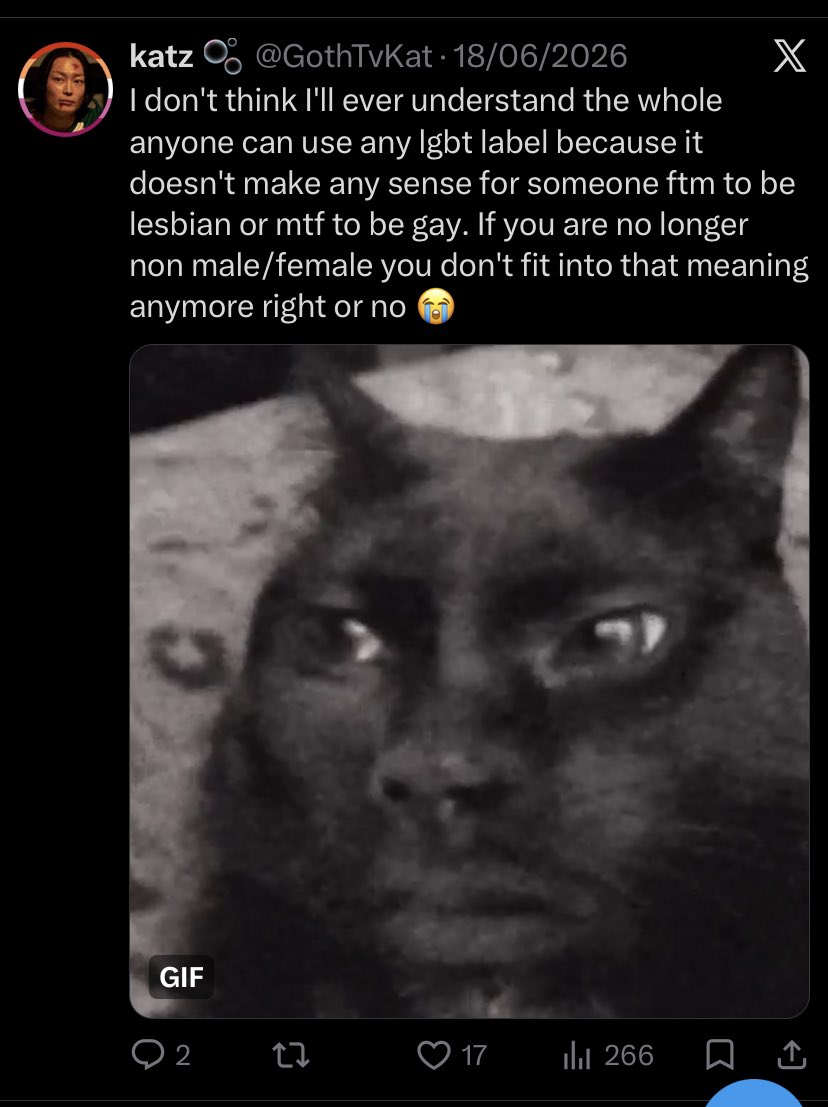 clippedwingzz's tweet photo. @GothTvKat Lost of opinions you got https://t.co/pev0QPApIT