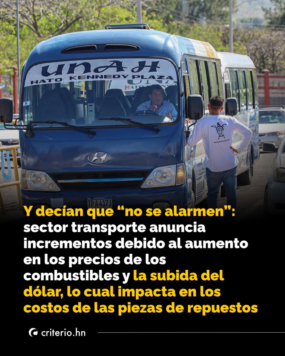 criteriohn's tweet photo. 🚨#Atencion~ El sector transporte anunció posibles incrementos debido al aumento de los combustibles y el alza del dólar, que estaría encareciendo piezas de repuesto a partir de la próxima semana, según denuncian.

Además, exponen que el gobierno les adeuda tres meses de bono compensatorio.