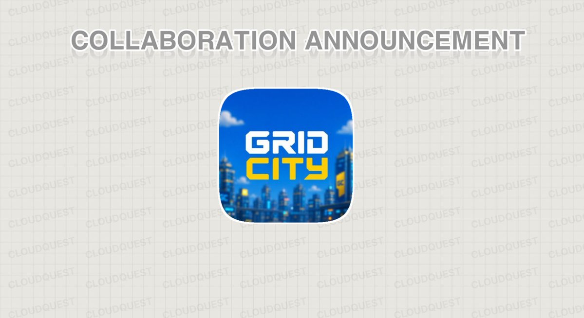 CloudquestASIA's tweet photo. Cloud Quest 🤝 @GRIDCITY 

We are proud to announce this collaboration.

A city built by its citizens.

800 unique identities, each with their own style and place inside the GC universe. Beyond the PFP, holders become part of Grid City with access to future drops, holder perks, community decisions, and expanding city experiences.

Your NFT is your citizenship. Welcome to Grid City.

- Supply: 800
- Mint Price: FREE
- Launchpad: OpenSea
- Chain: Robinhood

Complete Quest To GTD 👇
https://t.co/C1ci8Ud53e