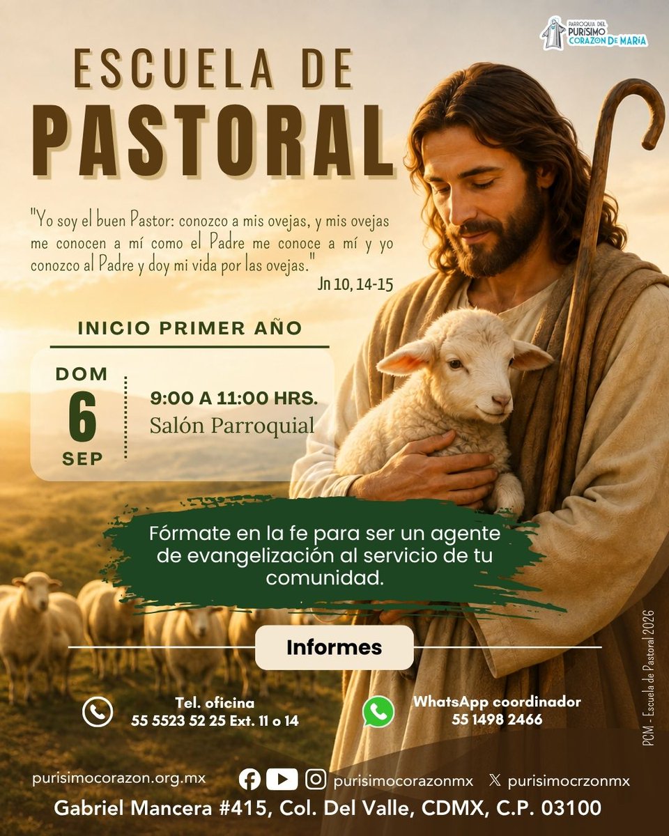 purisimocrzonmx's tweet photo. Te invitamos a formar parte de la #EscueladePastoral. 🙏📖

📅 Inicio domingo 6 septiembre
⏰ De 9:00 a 11:00 hrs.
📍 Salón Parroquial

#purisimocorazonmx #FormaciónenlaFe #Catequesis #FeCatólica #IglesiaCatólica #cristo #JóvenesCatólicos #católicos #ViveTuFe #SomosIglesia https://t.co/yHaEMUcgt5