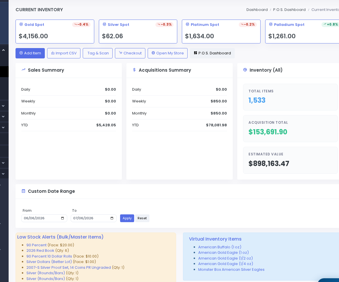 SpotPro1776's tweet photo. Gold $4,368.60 · Silver $64.84 · Pt $1,751.00 · Pd $1,329.00
Dark mode inventory for late nights after the show. SpotPro.
#ScrapGold #Coins #GoldAndSilver
https://t.co/gZhRoT08cC https://t.co/kwT5kAXF2B