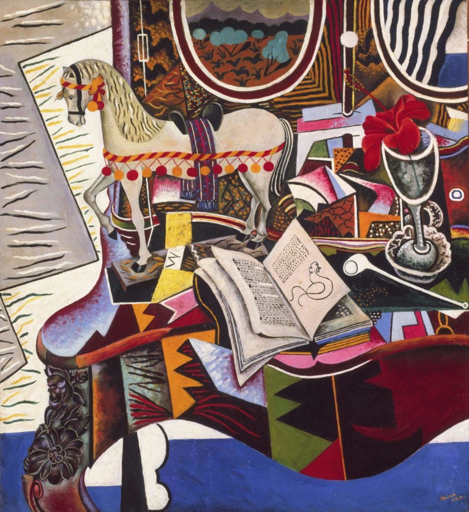 luz_march2's tweet photo. Tableau  de #Miro
 Intitulé Cheval, pipe, et fleurs rouges https://t.co/oVNER95fXr