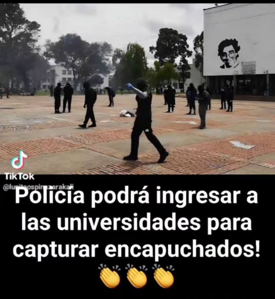 cantirv59's tweet photo. POLICÍA VA TRAS LOS DELINCUENTES.
La mejor noticia🙏🙏 la policía podrá ingresar y capturar a los encapuchados infiltrados por los narcoguerrilleros que destruyeron nuestras universidades y nuestro país. https://t.co/76vzPskEE4