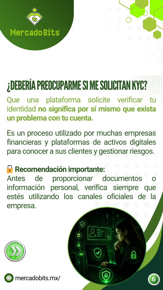 MercadoBitsMX's tweet photo. 🔐 ¿Qué es KYC y por qué es importante?

El KYC (Know Your Customer) es un proceso utilizado por empresas para verificar la identidad de sus clientes, conocer con quién están operando y contribuir a la seguridad de sus servicios.

#crypto #kyc #exchange https://t.co/DUG8X1yoTz