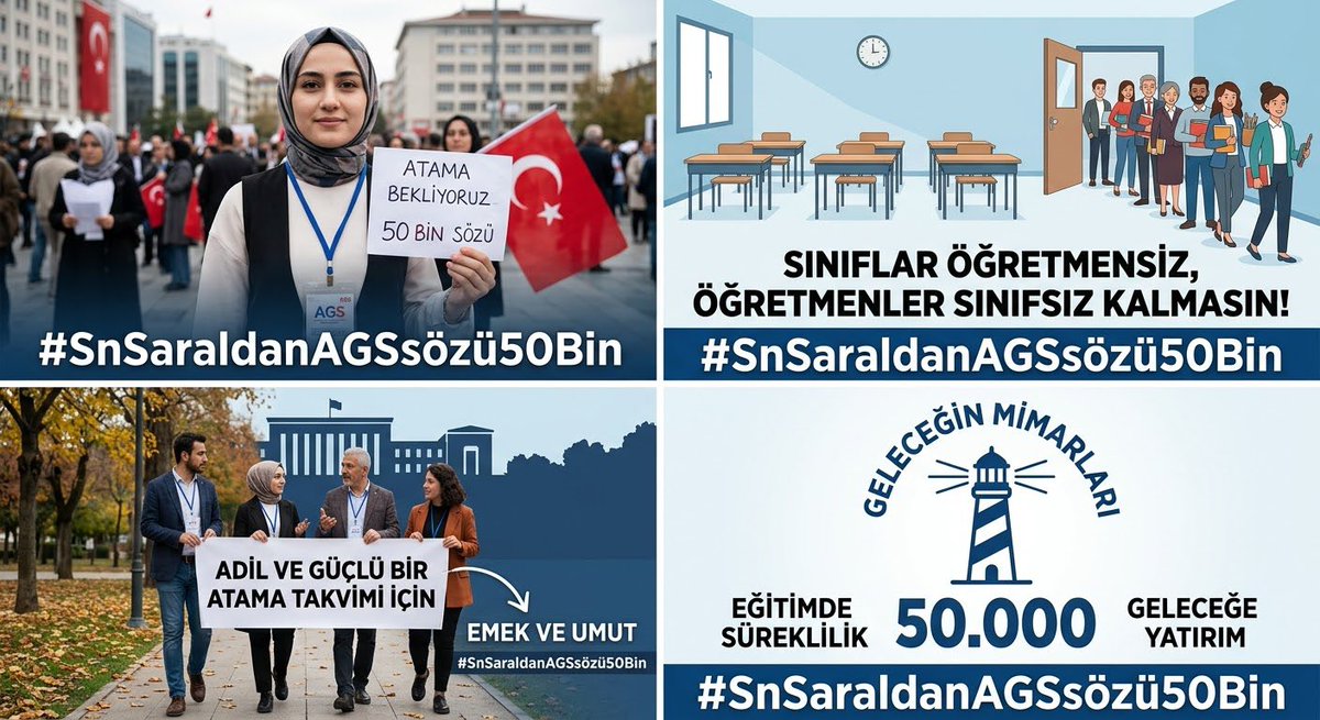 ABmjo6x's tweet photo. Eğitime yapılan yatırım, ülkenin geleceğine yapılan en büyük yatırımdır. 50 bin öğretmen ataması hem okulların ihtiyacını karşılayacak hem de binlerce hayali gerçek kılacaktır.
#SnSaraldanAGSsözü50Bin
@oktay_saral https://t.co/4esgqwevqe