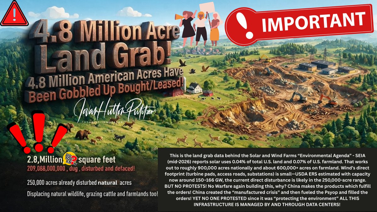 JovanHPulitzer's tweet photo. @annvandersteel OMG look at this land grab and it is managed by #DataCenters 4.8 Million Acres of Land TAKEN and it is all managed by #DataCenters ! OH NO! #OMG #ProtestNow #DemandJustice The truth you refuse to see or acknowledge!