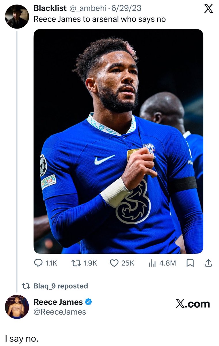 CFCms3's tweet photo. Reece James is a REAL one https://t.co/z07er6ANry