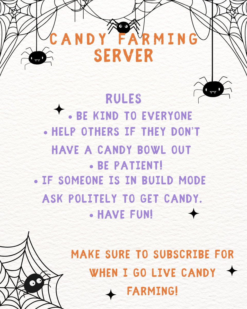 itsmarymoonyt's tweet photo. 🍬CANDY FARMING SERVER🎃

tonight i will be hosting a candy farming server @ 7pm est! these are a few rules i have for you all. please come into the server ready to go with your bowls! fill up campus 4 dorms and campus 3 dorms so we can get as many of you in as possible. 🧡 https://t.co/iCByhBxrhm