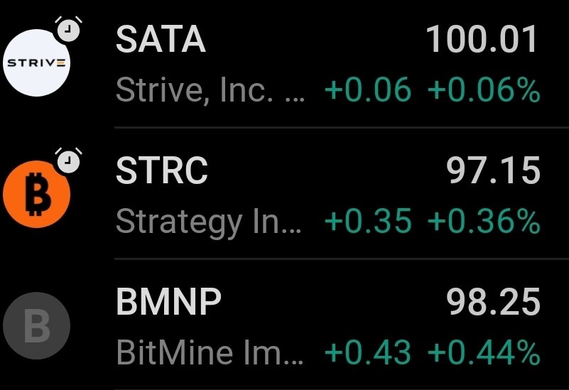 Micro2Macr0's tweet photo. We're getting closer to all three of these printing. $SATA $STRC $BMNP

That's when things really take off for #Bitcoin and $ETH. https://t.co/jF4OzKPVvU
