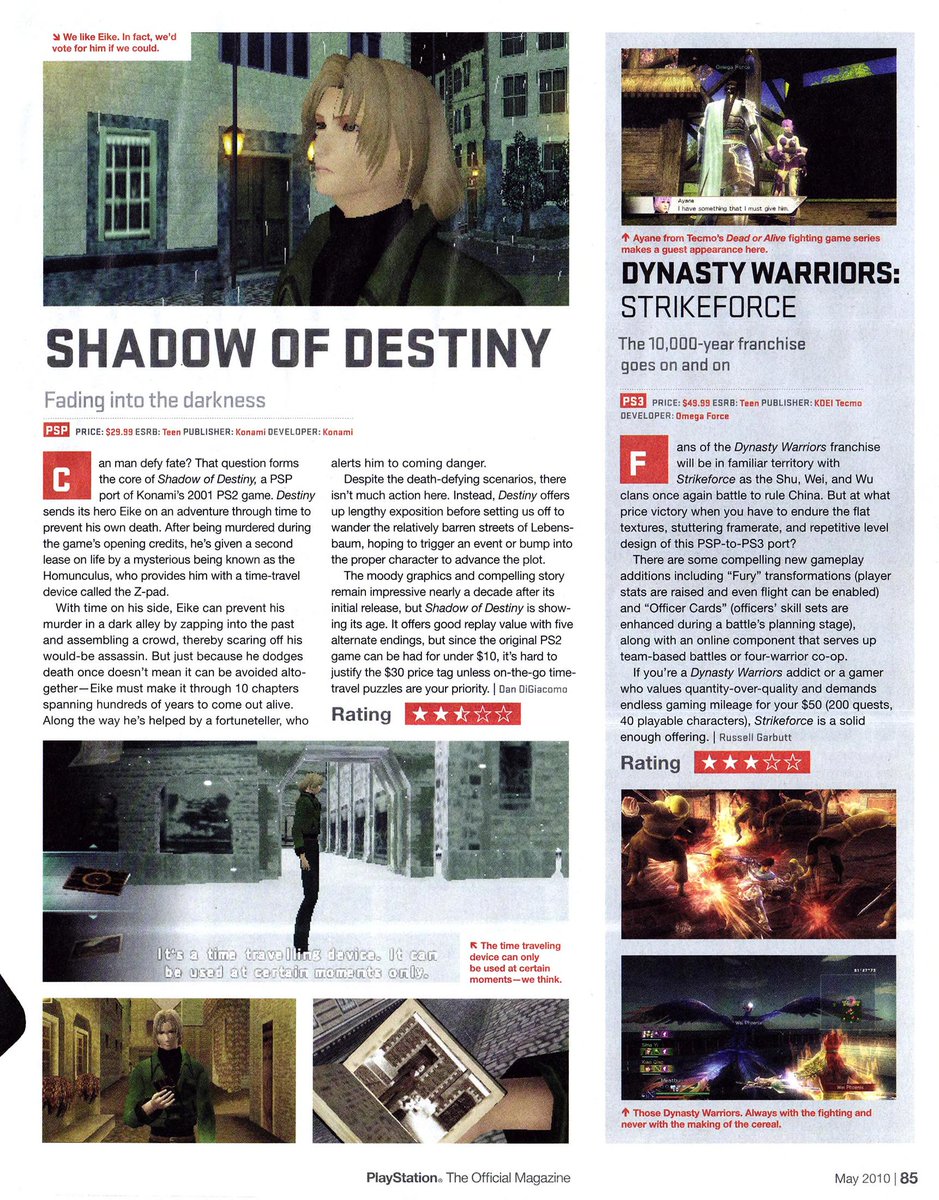 K_M_Sayuri's tweet photo. Playstation: The Official Magazine (USA) - Issue 32 May 2010

#shadowofdestiny #shadowofmemories https://t.co/V6LH6r5Lqe