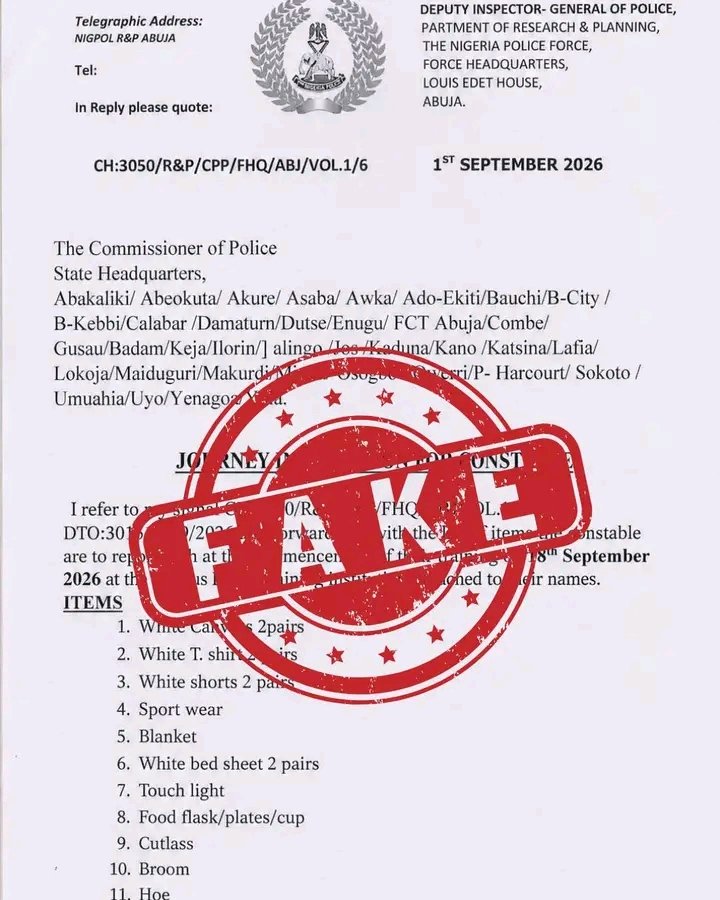 DonhenryBen's tweet photo. DISCLAIMER:The Nigeria Police Force has observed a publication circulating on social media purportedly emanating from the Force, directing prospective Police Constable recruits to report for training on 18th September 2026. 

#fypシ゚viral https://t.co/QkzvvUUuXY