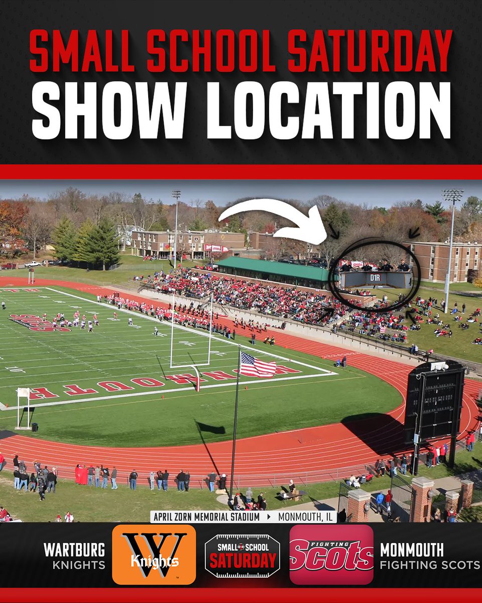 D1_Rejects's tweet photo. Up on the hill Saturday @MonmouthCollege 🙌

Two conference champions face off with @WartburgFB coming to @RollScotsFB live on YouTube, X, &amp; @FloCollege 📺

Presented by Radio Monmouth 

#D1R | #D3FB | #SmallSchoolSaturday https://t.co/jLoZMoPyDE