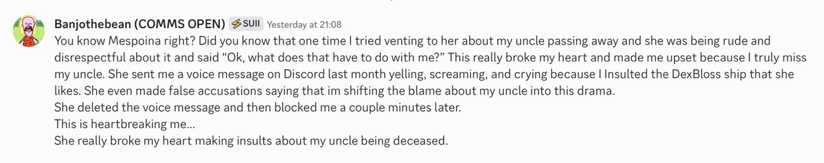 Mespoinathecul1's tweet photo. Guys I need help.
So if anyone remembers correctly, I made a post about this user called banjo the Bean and I wanted to come forward with my experiences with them because I wanted to finally stop having to worry about him, but he still wants to cause trouble. https://t.co/RzoN2xp9oS