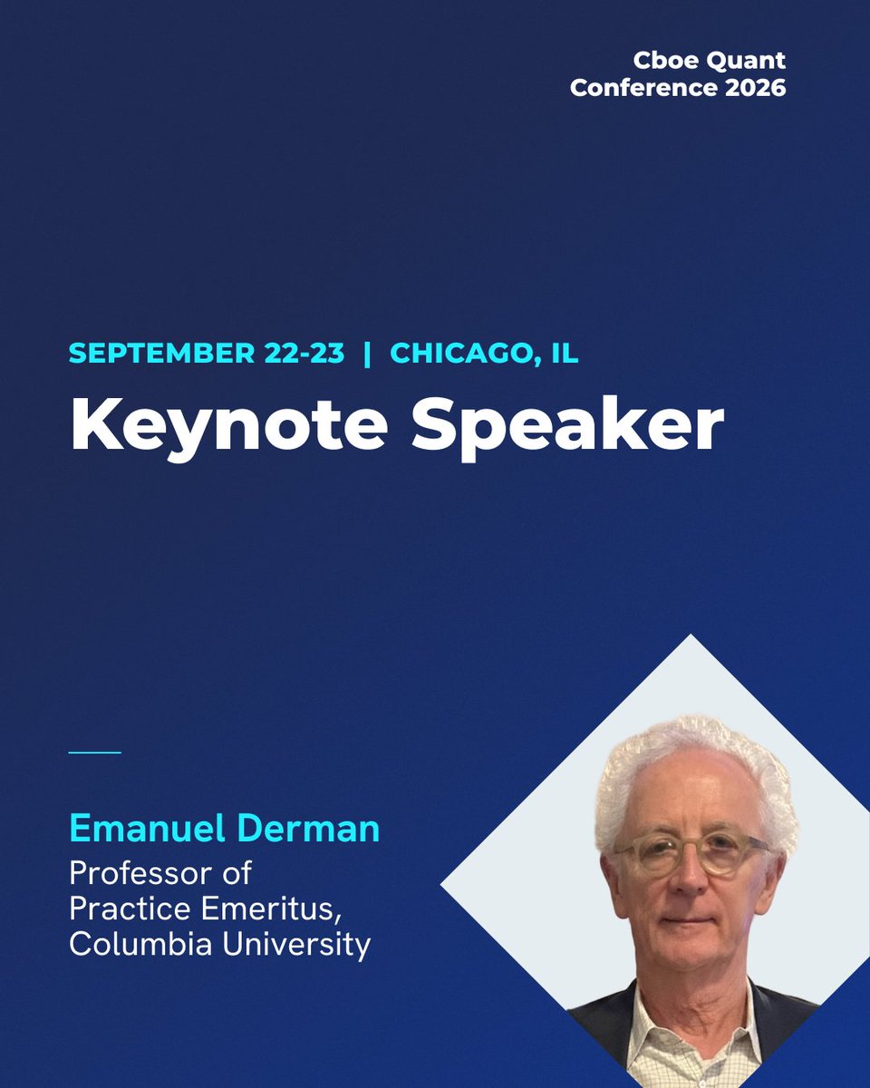Cboe's tweet photo. Join us at the Cboe Quant Conference 2026, where thought leaders from academia and industry will examine the future of quantitative finance.

➡️ Register now: https://t.co/E2ab4rMWXi https://t.co/Or8YYOH12S