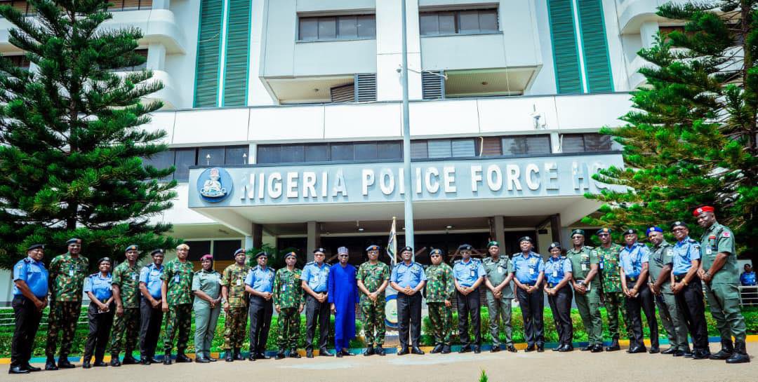 PoliceNG's tweet photo. IGP DISU RECEIVES CHIEF OF AIR STAFF, STRENGTHENS NPF–NAF PARTNERSHIP ON JOINT SECURITY OPERATIONS

The Inspector-General of Police, IGP Olatunji Rilwan Disu, psc(+), NPM, today, Wednesday, 2nd September, 2026, received the Chief of the Air Staff, Nigerian Air Force, Air Marshal S.K. Aneke, DFS, on a courtesy visit to the Force Headquarters, Abuja, aimed at strengthening cooperation between the Nigeria Police Force and the Nigerian Air Force in addressing evolving security challenges.

The Chief of the Air Staff commended the longstanding professional relationship between both institutions and acknowledged the support of the NPF Air Wing to the Nigerian Air Force. He emphasised the need for sustained collaboration, particularly in joint operations, intelligence sharing and enhanced air support for Police operations.

Key areas discussed included aerial surveillance and reconnaissance, tactical deployment, medical evacuation, joint training and improved operational coordination in confronting terrorism, banditry, insurgency and other violent crimes.

In his remarks, the IGP reaffirmed the commitment of the Nigeria Police Force to deepening its partnership with the Nigerian Air Force through joint training, capacity building, intelligence-led operations and sustained operational support. He also stressed the importance of personnel welfare, effective command-and-control and coordinated security planning, particularly for major national events and the 2027 general elections.

The IGP further highlighted the need for enhanced protection of critical national infrastructure, improved logistics and response capabilities, as well as regular reviews of joint operational engagements to ensure greater effectiveness.

The NAF delegation included the Chief of Training, Air Vice Marshal A.Y. Dari; Chief of Operations, Air Vice Marshal P.N. Amadi; Chief of Air Intelligence, Air Vice Marshal N.N. Ananaba; Air Provost Marshal, Air Vice Marshal J.I. Ukeh; Chief of Administration, Air Vice Marshal A.A. Martins; Director of Operations, Air Vice Marshal A.O. Bamidele; Director of Public Relations and Information, Air Commodore E.A. Ejodame; Principal Air Staff Officer to the CAS, Air Commodore H.I. Eze; and Principal Staff Officer Coordination to the CAS, Group Captain F.O. Olanrewaju.

The Nigeria Police Force remains committed to strengthening strategic partnerships with sister security agencies, enhancing inter-agency coordination and building a more integrated security response capable of effectively protecting lives, property and national assets across the country.

CSP ANI INIEDU, anipr
Force Public Relations Officer
Force Headquarters, Abuja
2nd September, 2026