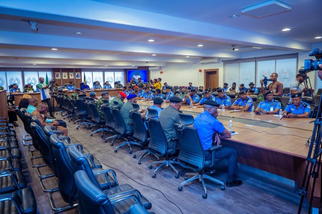 PoliceNG's tweet photo. IGP DISU RECEIVES CHIEF OF AIR STAFF, STRENGTHENS NPF–NAF PARTNERSHIP ON JOINT SECURITY OPERATIONS

The Inspector-General of Police, IGP Olatunji Rilwan Disu, psc(+), NPM, today, Wednesday, 2nd September, 2026, received the Chief of the Air Staff, Nigerian Air Force, Air Marshal S.K. Aneke, DFS, on a courtesy visit to the Force Headquarters, Abuja, aimed at strengthening cooperation between the Nigeria Police Force and the Nigerian Air Force in addressing evolving security challenges.

The Chief of the Air Staff commended the longstanding professional relationship between both institutions and acknowledged the support of the NPF Air Wing to the Nigerian Air Force. He emphasised the need for sustained collaboration, particularly in joint operations, intelligence sharing and enhanced air support for Police operations.

Key areas discussed included aerial surveillance and reconnaissance, tactical deployment, medical evacuation, joint training and improved operational coordination in confronting terrorism, banditry, insurgency and other violent crimes.

In his remarks, the IGP reaffirmed the commitment of the Nigeria Police Force to deepening its partnership with the Nigerian Air Force through joint training, capacity building, intelligence-led operations and sustained operational support. He also stressed the importance of personnel welfare, effective command-and-control and coordinated security planning, particularly for major national events and the 2027 general elections.

The IGP further highlighted the need for enhanced protection of critical national infrastructure, improved logistics and response capabilities, as well as regular reviews of joint operational engagements to ensure greater effectiveness.

The NAF delegation included the Chief of Training, Air Vice Marshal A.Y. Dari; Chief of Operations, Air Vice Marshal P.N. Amadi; Chief of Air Intelligence, Air Vice Marshal N.N. Ananaba; Air Provost Marshal, Air Vice Marshal J.I. Ukeh; Chief of Administration, Air Vice Marshal A.A. Martins; Director of Operations, Air Vice Marshal A.O. Bamidele; Director of Public Relations and Information, Air Commodore E.A. Ejodame; Principal Air Staff Officer to the CAS, Air Commodore H.I. Eze; and Principal Staff Officer Coordination to the CAS, Group Captain F.O. Olanrewaju.

The Nigeria Police Force remains committed to strengthening strategic partnerships with sister security agencies, enhancing inter-agency coordination and building a more integrated security response capable of effectively protecting lives, property and national assets across the country.

CSP ANI INIEDU, anipr
Force Public Relations Officer
Force Headquarters, Abuja
2nd September, 2026