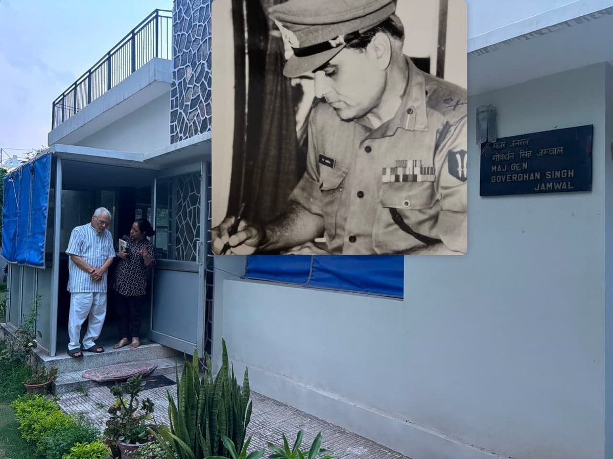 Humanity2008's tweet photo. The man who served with the last Dogra king Maharaja Hari Singh and is still serving the Dogras of J&amp;K in someway or the other turns 99 today.
A Lieutenant of J&amp;K State Forces in 1947 war he commanded 9 JAKRIF in 1965 war.
DURGA MATA keeps blessing MAJ GEN GOVARDHAN SINGH JAMWAL. https://t.co/Wv9PegiD9G