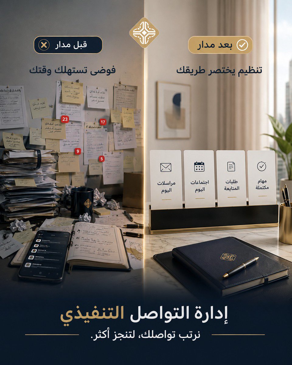 MadarExecutive's tweet photo. فوضى المراسلات والمواعيد بتاخد وقتك وتشتت تركيزك.
مع مدار، كل رسالة، كل اجتماع، كل مهمة... بمكانها الصح.

نرتب تواصلك لتنجز أكتر
📩 راسلنا لننظم وقتك:
https://t.co/oV69GZUf0a
#مدار_التنفيذية #إدارة_الأعمال #الخدمات_التنفيذية https://t.co/VFbJmzmb87