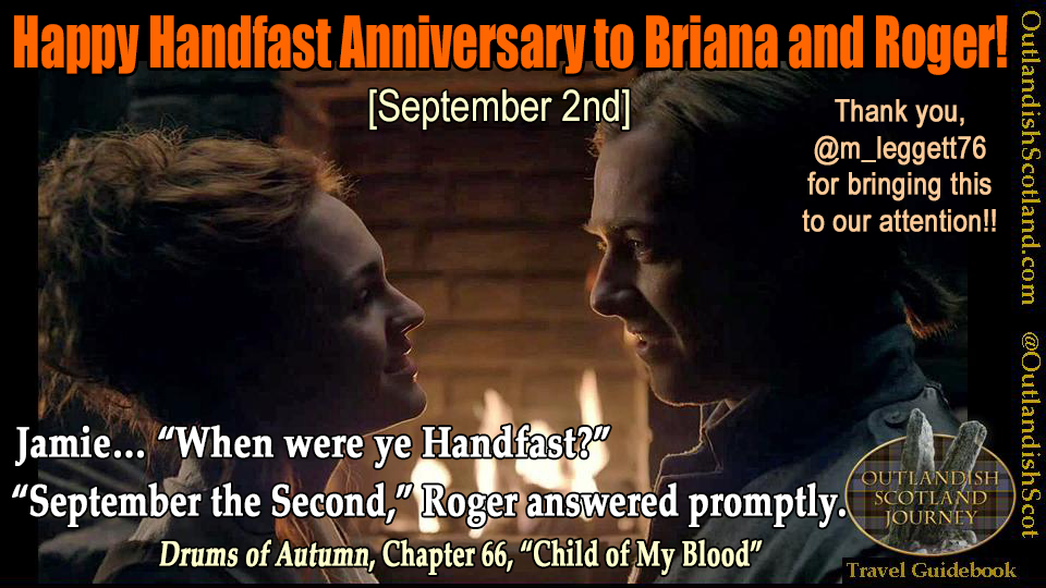 OutlandishScot's tweet photo. Happy #Outlander Handfast Anniversary to Brianna and Roger! @SkeltonSophie @RikRankin @Writer_DG Thank you, @m_leggett76 for originally bringing this to our attention!!! #RogerandBree  #MacBree  #TheMackenzies https://t.co/YpsURpEV1x