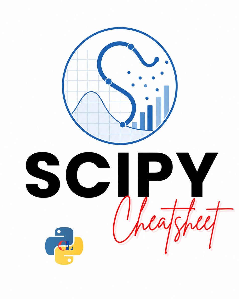 clcoding's tweet photo. 🚀 Want to get better at SciPy?

Here’s a practical SciPy Interactive Cheatsheet covering statistics, probability, hypothesis testing, correlation, optimization, and root finding — with runnable Python examples and visualizations.

🧵 Let’s break it down 👇 https://t.co/91t3tOvgyZ