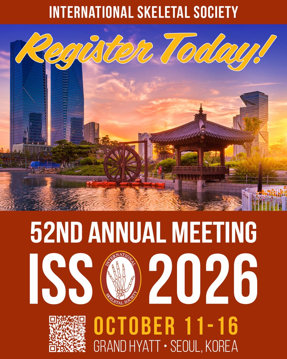 ISS_Bone's tweet photo. The International Skeletal Society's 52nd Annual Meeting is just about 5 weeks away!

There's still time to register!

Registration link for members/non-members: https://t.co/zkfbiDImxL

Full schedule &amp; details on the ISS website

We hope to see you there in #Seoul #SouthKorea! https://t.co/5YdgdNbchb