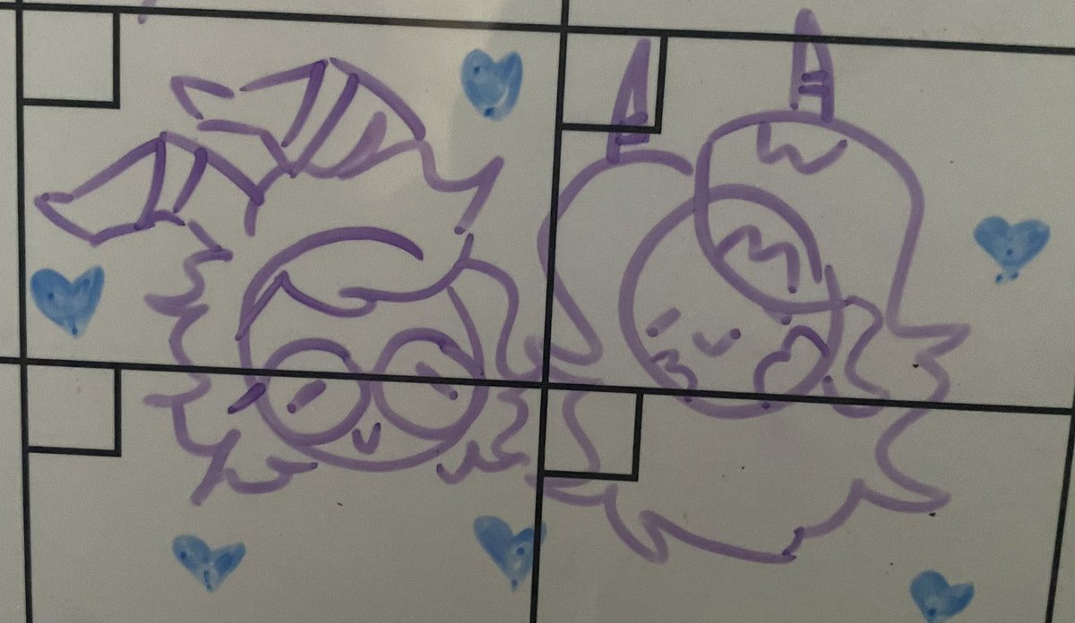 RealNerdyKai's tweet photo. Alfie & Rue calendar doodle from my sweetheart @RealPoofball_. Always a treat to wake up and see new ones added to it for each month that arrives. Sometimes we add daily doodles to surprise each other. Love you always hun☺️💖
#NerdyBlossom #impsona #HelluvaBossOC https://t.co/33cr0LZhuj