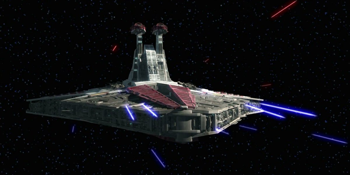 Admiral_Karrast's tweet photo. Venator sınıfı Star Destroyer
Star Wars'taki Venator sınıfı Cumhuriyetle en özdeşleşmiş gemidir. Lira Wessex tarafından tasarlanmış bu gemi, Klon savaşı sırasında Kuat Tersanelerinde üretilmiş ve Cumhuriyet donanmasının belkemiğini oluşturmuştur. https://t.co/O2N4xIlqqK