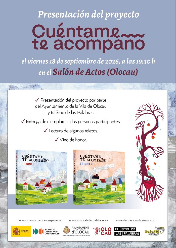 Infoturia's tweet photo. #agenda #Olocau: Presentació de ‘Cuéntame, te acompaño’ https://t.co/LI71ml2tir @AntonioRoperoM1 https://t.co/lQf31nYfEi