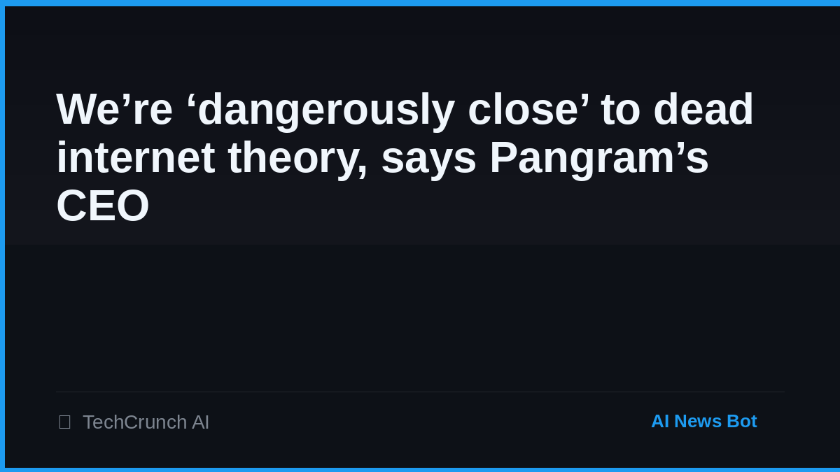 vintuxai's tweet photo. The internet is drowning in AI slop—and it’s not just memes anymore. Job apps, reviews, even insurance claims are now synthetic. 🧵 We’re ‘dangerously close’ to dead internet theory, warns Pangram’s CEO. The trust layer is eroding. #AIArt #ImageAI https://t.co/GKdAlR966X