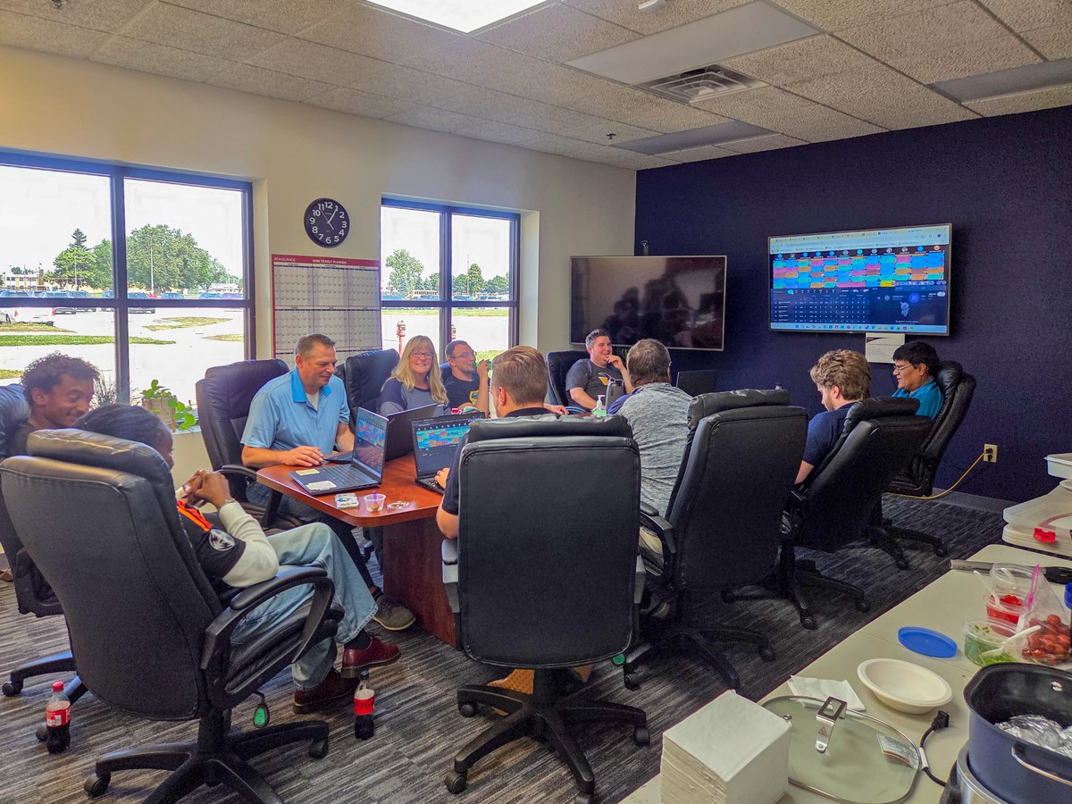 ambrell's tweet photo. It's almost football season, and Ambrell's Engineering Team spent lunch today enjoying a potluck and drafting their fantasy football teams. They're looking forward to a (relatively) friendly competition this season as they look to earn bragging rights! https://t.co/0l8GneS8z1