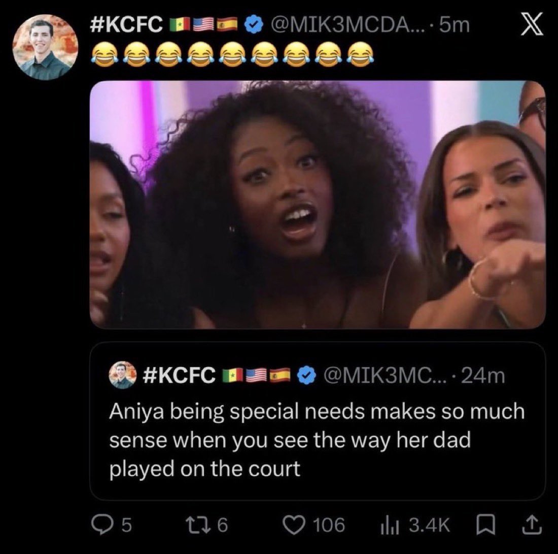 pixievic__'s tweet photo. KC fans, this just after casa amor. I ain’t even touch before casa amor &amp; before the season even started. Y’all been nasty af &amp; violent towards Aniya from b4 day 1. The misogynoir &amp; antiblackness started with y’all &amp; never ended, y’all set the precedent &amp; KC family co-signed it. https://t.co/WCftsVDFBs