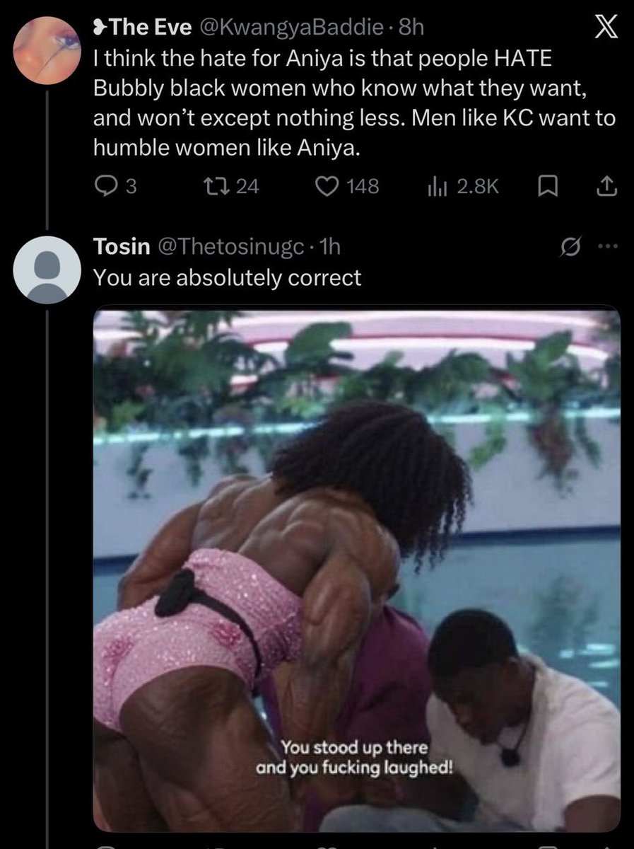 pixievic__'s tweet photo. KC fans, this just after casa amor. I ain’t even touch before casa amor &amp; before the season even started. Y’all been nasty af &amp; violent towards Aniya from b4 day 1. The misogynoir &amp; antiblackness started with y’all &amp; never ended, y’all set the precedent &amp; KC family co-signed it. https://t.co/WCftsVDFBs
