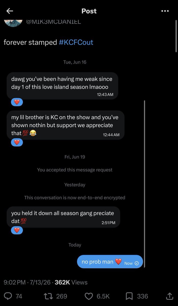 pixievic__'s tweet photo. KC fans, this just after casa amor. I ain’t even touch before casa amor &amp; before the season even started. Y’all been nasty af &amp; violent towards Aniya from b4 day 1. The misogynoir &amp; antiblackness started with y’all &amp; never ended, y’all set the precedent &amp; KC family co-signed it. https://t.co/WCftsVDFBs