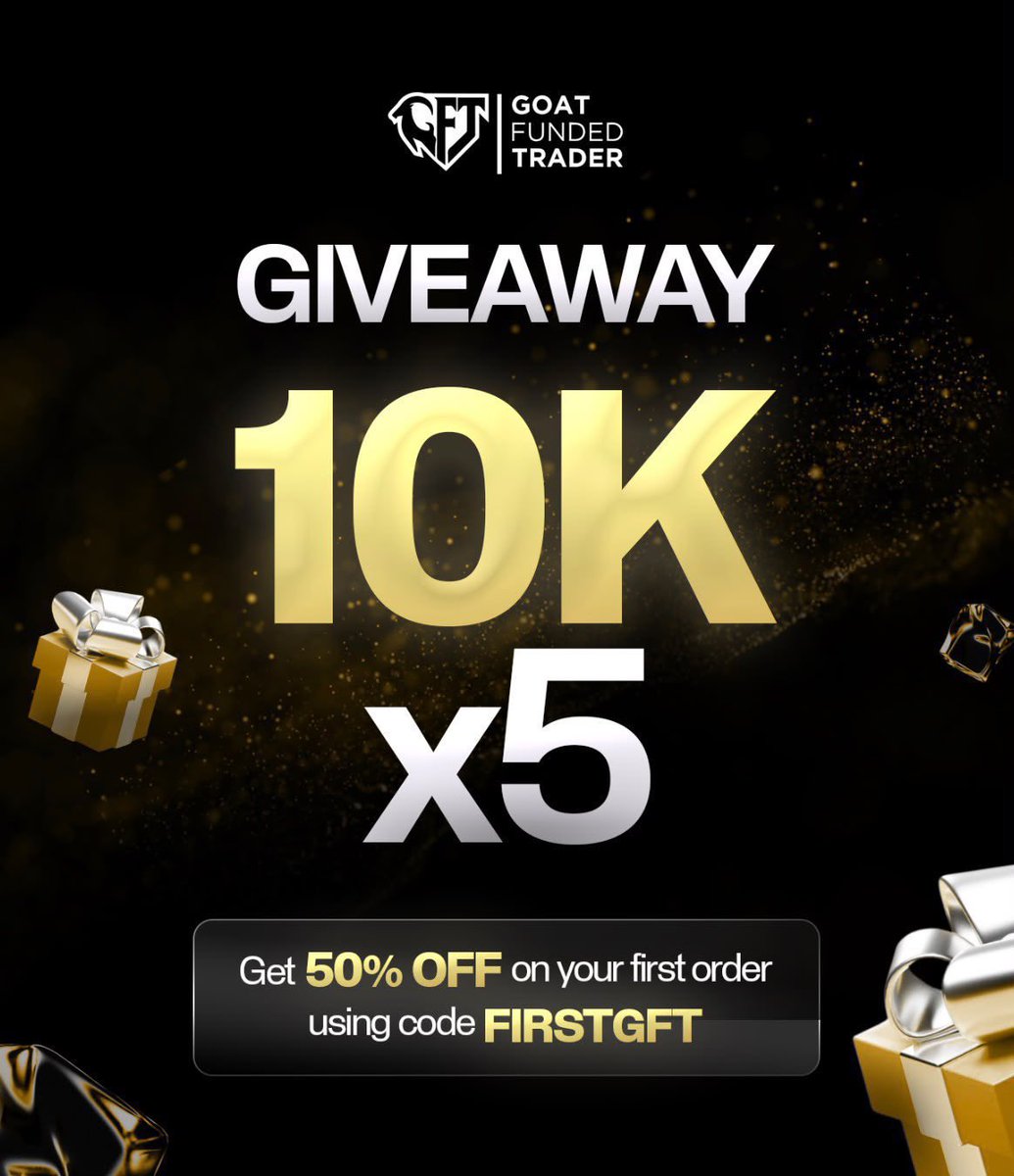 Kelvinking_'s tweet photo. GIVEAWAY 🚨🚨🚨

5 × $10,000 @GoatFunded Trader Accounts! 🐐

Rules to enter:
▫️ Follow @Kelvinking_ || @SDX_Trades || @i_Am_EFx 
▫️ State your favorite GFT plan. 
▫️like and repost+tag 2 friends 

✓ Grab any account at great discount using the link 🔗 

https://t.co/Mk64rga4Eh https://t.co/d1yJY1XC5b