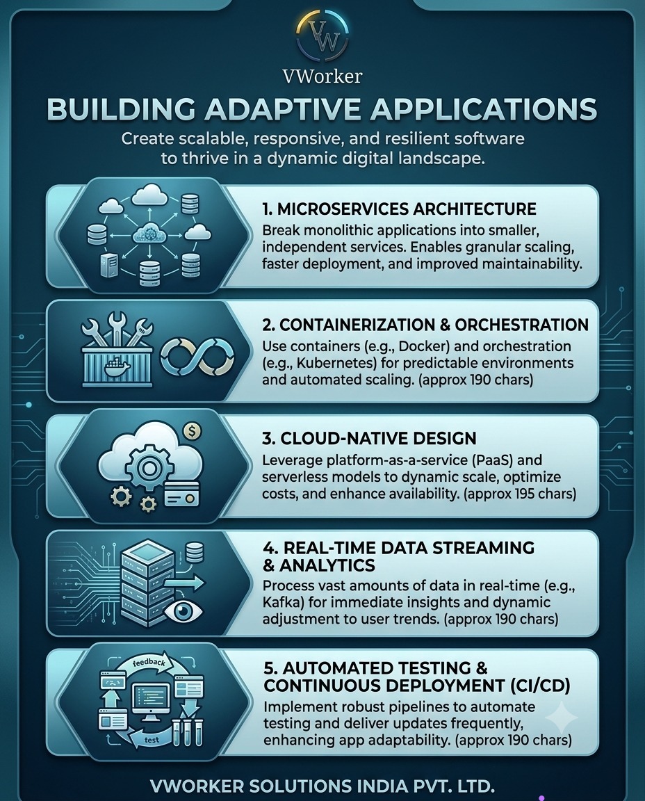 VWORKER_'s tweet photo. Build resilient, scalable software with adaptive application architecture! 🚀

Key pillars: 
1️⃣ Microservices
2️⃣ Containerization 
3️⃣ Cloud-Native Design 
4️⃣ Real-Time Data
5️⃣ CI/CD Pipelines

#DevOps #CloudNative #SoftwareEngineering #TechTrends #Microservices #TechInnovation https://t.co/5PUsfw8amx