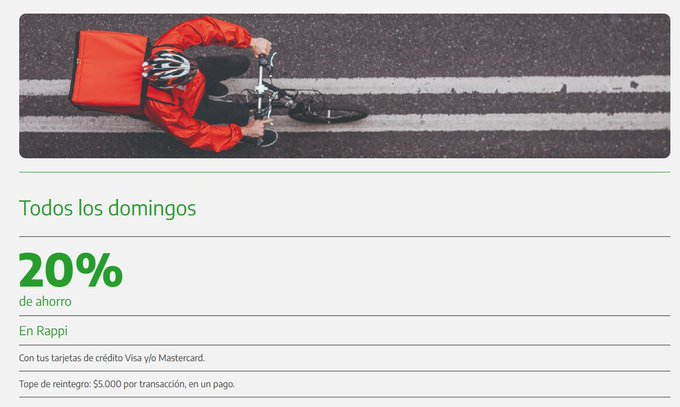 ahorrotwit's tweet photo. 🚨 DELIVERY HOY: 20% OFF🛵🔥
Todos los Domingos 👇
👉 20% OFF con @BancoProvincia
en #Rappi 💳
💸 Tope: $5.000 por transacción
👉 Ideal para el antojo del domingo
Si pedís sin esto…estás pagando de más 😅 https://t.co/cBr6dOD7cd