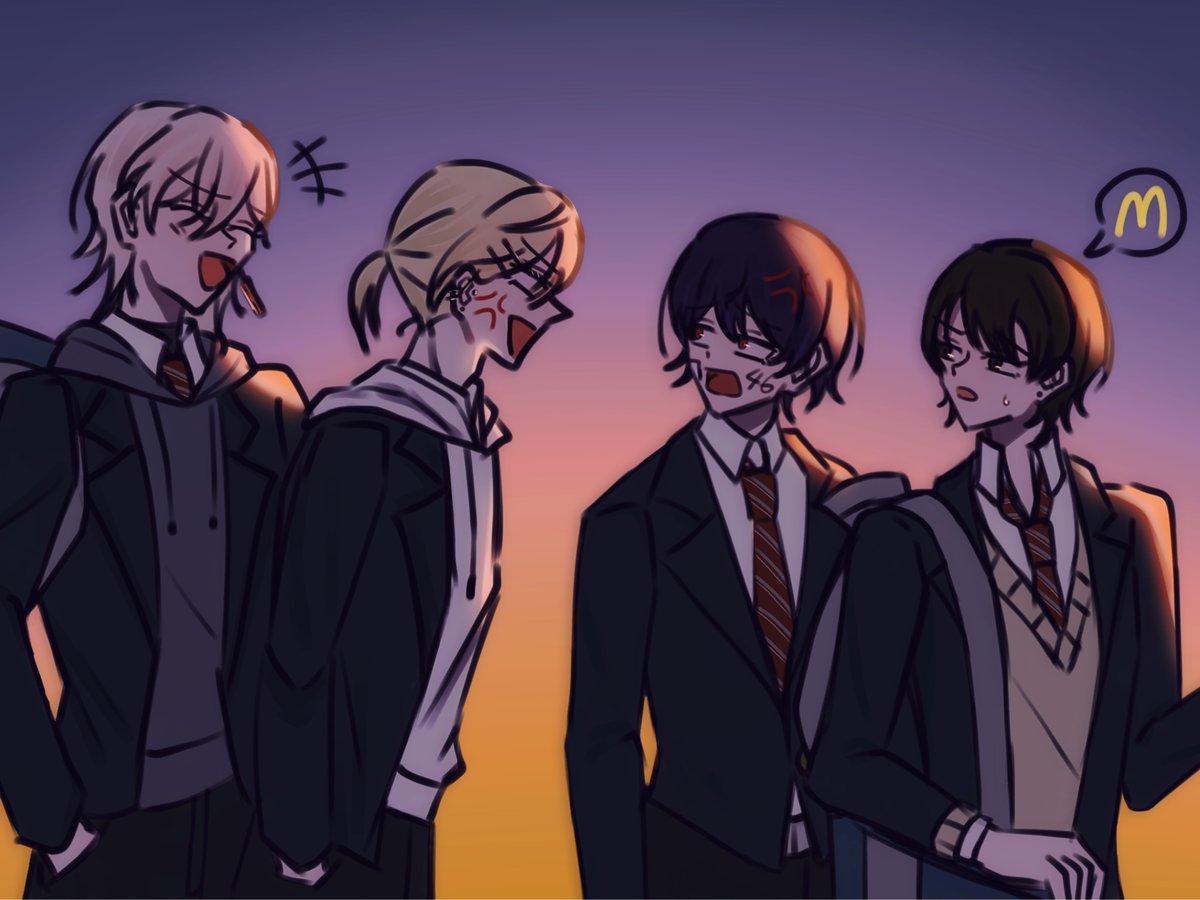 Oekaki_21046's tweet photo. 最近ぜーんぜん絵あげれてないからボツ気味だけど学パロ投下
※全部捏造 https://t.co/8EVtCidpOU