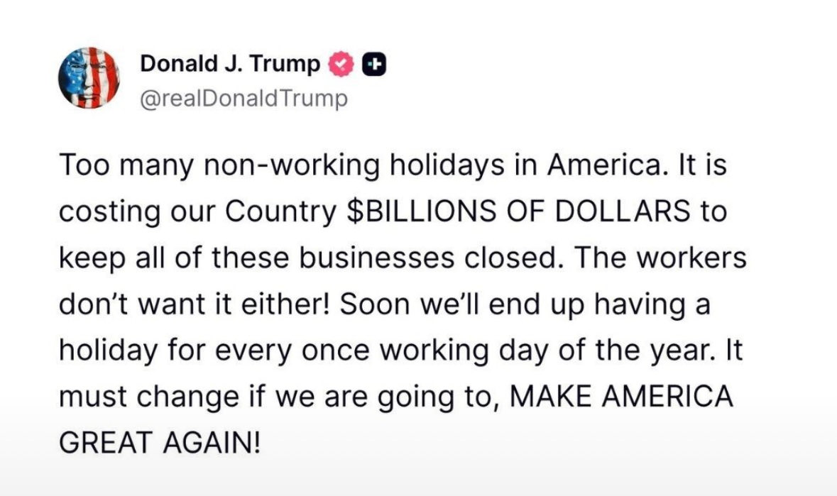 SocialistMMA's tweet photo. Donald Trump is tired of the damn goyim taking so much time off. Work harder goyslave so more income tax can be sent to Israel! https://t.co/ys1viynncG