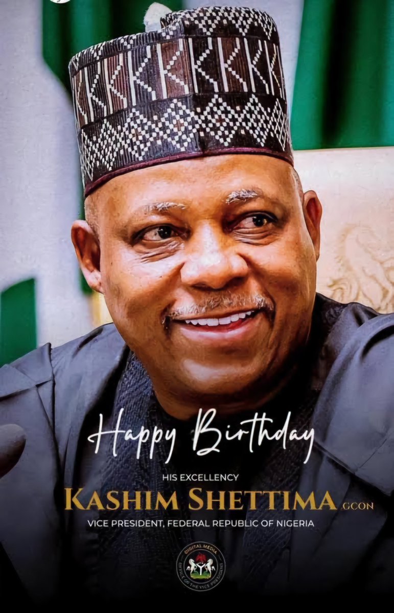OfficialAPCNg's tweet photo. ABUJA, FCT

SEPTEMBER 2, 2026

PRESS STATEMENT

APC CELEBRATES VICE PRESIDENT KASHIM SHETTIMA AT 60

The All Progressives Congress (APC) heartily joins millions of Nigerians, Party faithful, and well-wishers across the globe in celebrating our dynamic Vice President, His Excellency, Senator Kashim Shettima, GCON, on the joyous occasion of his 60th birthday anniversary.

Attaining the diamond age of 60 is a milestone marked not just by years, but by a lifetime of selfless service, profound intellect, and unyielding commitment to the progress and stability of our dear nation.

As Governor of Borno State during some of the most challenging periods in the state’s history, Senator Shettima demonstrated extraordinary courage, resilience, and compassionate governance. His commitment to infrastructure, education, and human capital development laid the groundwork for recovery and rebuilding of the entire North East geopolitical zone. Later, as a distinguished Senator representing Borno Central, his legislative contributions consistently reflected his deep passion for socio-economic development and national unity.

Consequent upon his elevation as Vice President of the Federal Republic of Nigeria, Senator Shettima continues to exemplify loyalty, strategic economic foresight, and unwavering commitment to the implementation of the Renewed Hope Agenda of the President Bola Tinubu-led administration. His leadership of the National Economic Council (NEC) and active driving of crucial economic initiatives are steering our nation toward sustainable development, industrial renaissance, and prosperity for all citizens.

Our great Party commends Vice President Shettima for his intellectual depth, humility, and bridge-building disposition. He remains an invaluable pillar of the APC-led Federal Government and a source of inspiration to younger generations of African leaders.

On this momentous occasion, the National Working Committee (NWC), leaders, stakeholders and the entire membership of the APC pray that Almighty Allah (SWT) grants His Excellency excellent health, increased wisdom, and divine strength aa he continues to serve our fatherland.

Happy 60th birthday, Mr. Vice President!

Signed:

Felix Morka, CON
National Publicity Secretary
All Progressives Congress (APC)