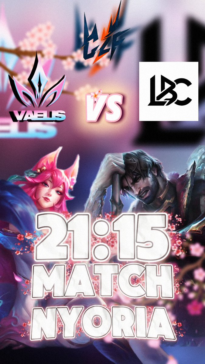 VaelisTeam's tweet photo. CE SOIR SUR https://t.co/sDA5gNYPrz A 21:15 vs @LOLLBCoff 

PREMIER MATCH DE NOTRE NOUVELLE EQUIPE : NYORIA https://t.co/BBoQQ8Q8j4