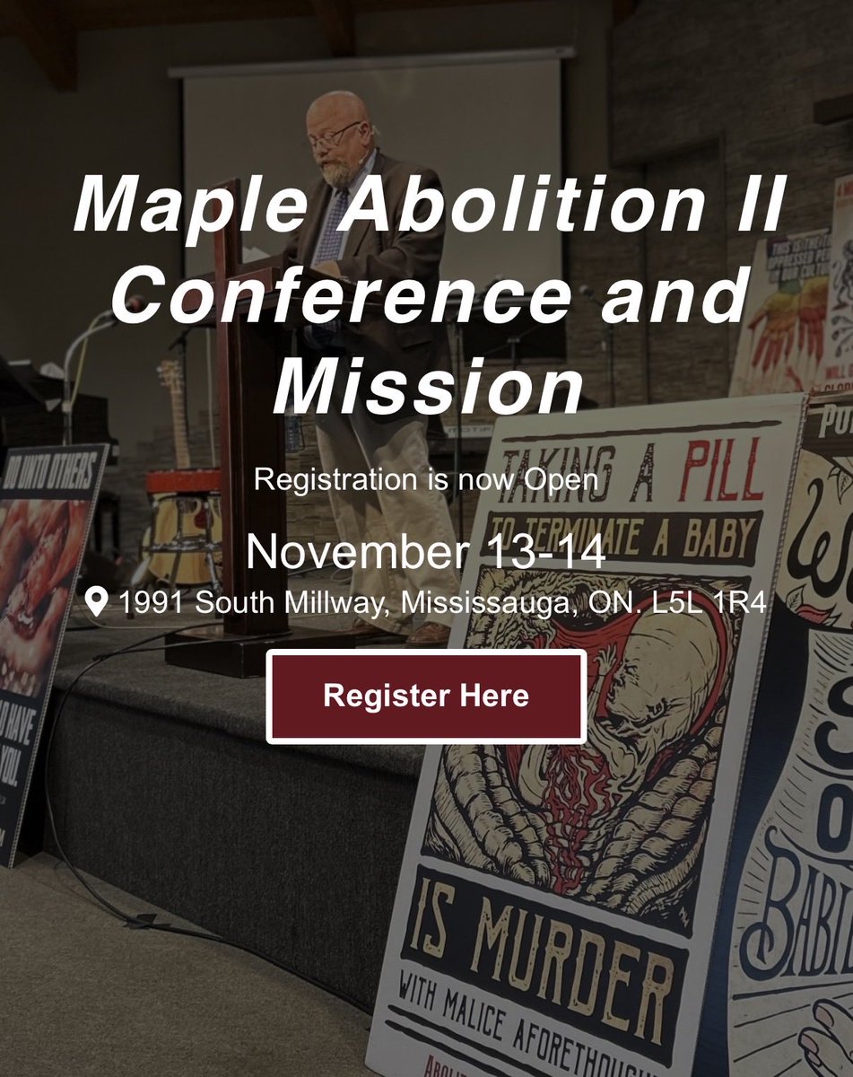 _LauraKlassen's tweet photo. Looking forward to speaking at this upcoming conference in Canada.

You should come!

https://t.co/KChNFdIJ2S

#abortionismurder #mapleabolition #canada https://t.co/elOiBVDBmi
