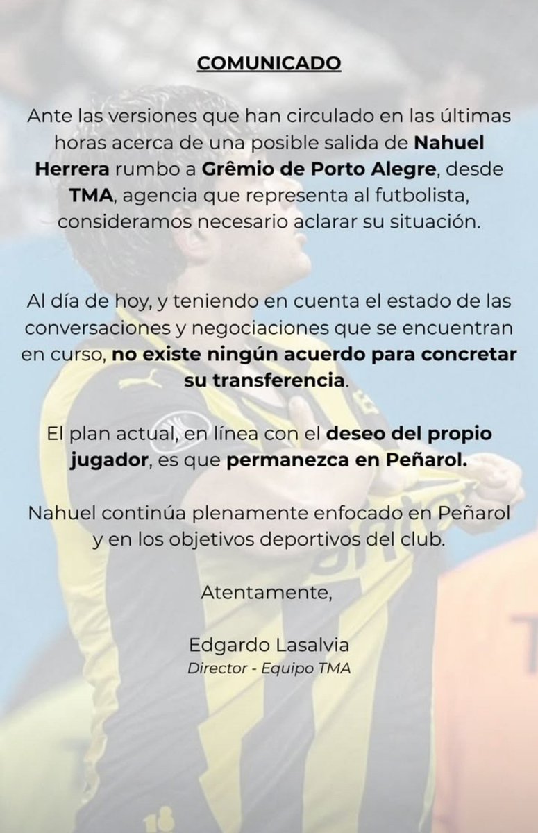 Sport890's tweet photo. #AHORA | Edgardo Chino Lasalvia habla en Quiero Fútbol 

"Después de la situación del Kike Olivera con Gremio, no es un equipo con el qué volvería a trabajar"

"Ya avisamos qué a Gremio no vamos, para eso nos quedamos en Peñarol qué es más grande"

"Sigue todo encaminado con el Borrusia Monchengladbach"

"Ahora la prioridad es qué vuelva estar a la orden en Peñarol, en 15 o 20 días debería estar jugando de nuevo"

"El está triste, no hay qué andar con el cassete pero con mucha fuerza"

"El comunicado me lo pidió hacer Nahuel Herrera, hasta diciembre en Peñarol" 

https://t.co/QSJJk2k3Wk

🔴 MÍRANOS EN VIVO https://t.co/j9SiQd2z7J