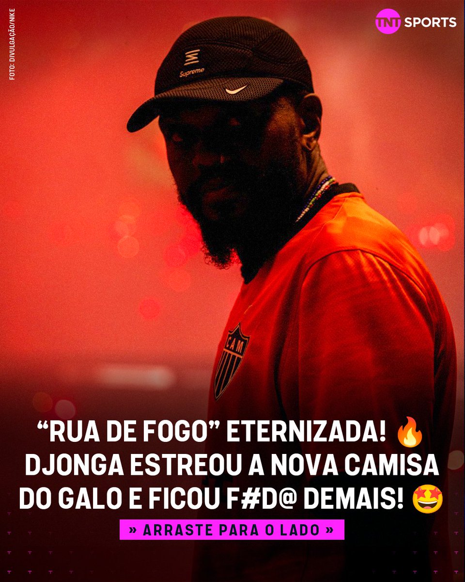 TNTSportsBR's tweet photo. ALERTA DE CAMISA F#D@ NO FUTEBOL BRASILEIRO! 🚨🚨 O Atlético lançou sua nova camisa 3, que faz uma homenagem à "rua de fogo" da torcida atleticana para receber o elenco nos jogos do Galo em casa. O rapper Djonga foi um dos primeiros a usar a peça, vestindo na vitória sobre o Cruzeiro na Copa do Brasil, na última terça... #FBR