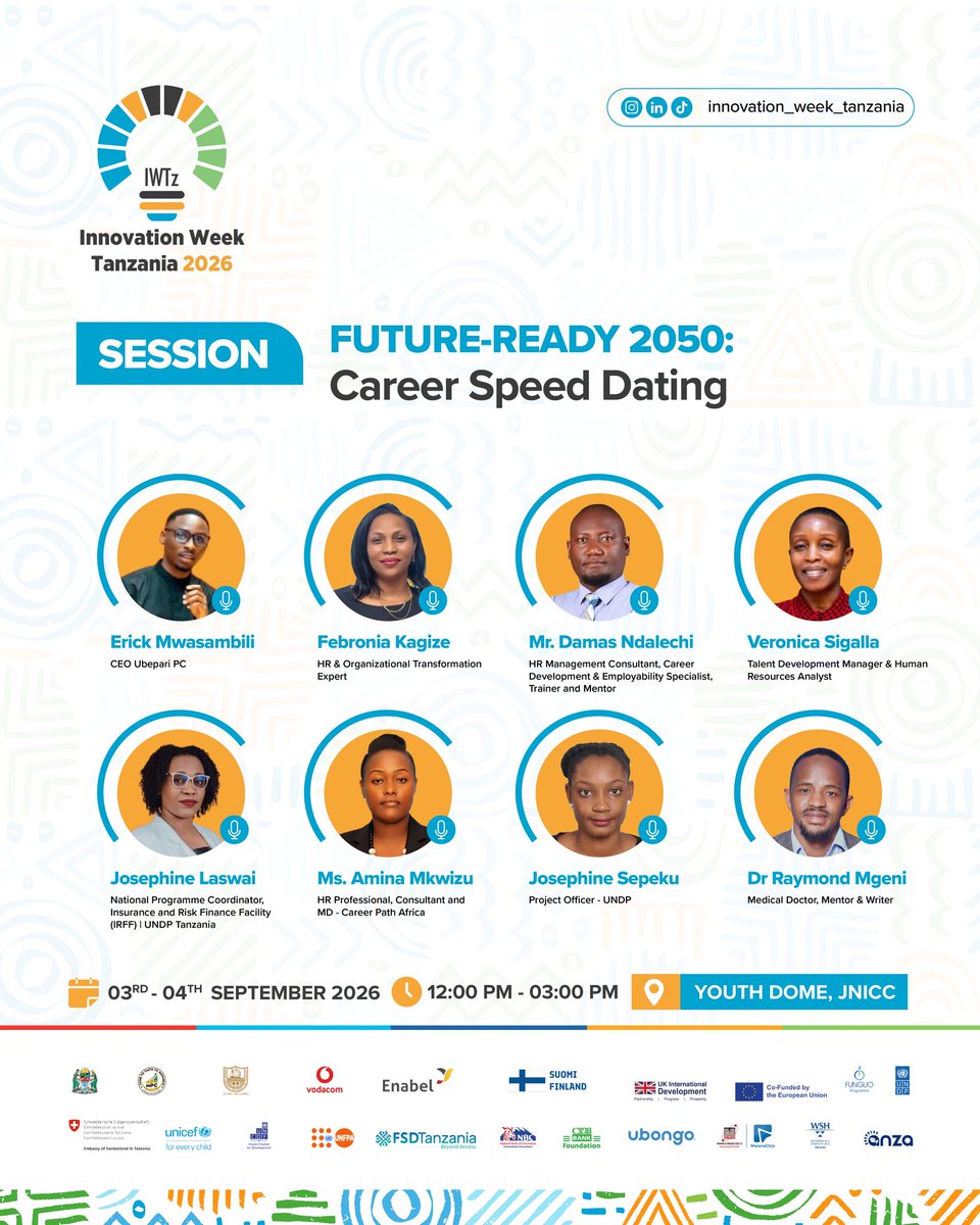 Funguo_Tz's tweet photo. Your future isn’t decided in a classroom, it’s discovered in conversations with people already building it. 

This isn’t a typical career talk. It’s a high-energy exchange between young Tanzanians and industry leaders who are shaping tomorrow’s sectors. Discover what skills actually matter. Learn what careers are emerging. Get real insight into what it takes to thrive in a future-ready economy. 

September 3rd-4th | 
Youth Dome JNICC 

This is how you future-proof your career. #IWTz2026 #DIRA2050 #CareerDevelopment #SkillsForTheFuture