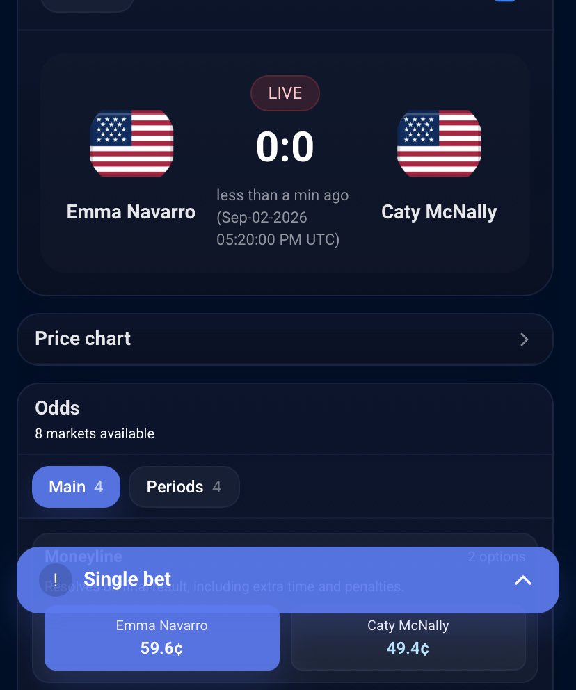 dellystephen's tweet photo. crazy how I was on a winning streak on @Wahoopredict last week.

hehehe… i’m not really good at predictions but trust me to always play it safe. 

i just decided to make a prediction this week.. 

between Emma Navarro and Caty McNally who do you think it’s drawing the shots? 

go make your predictions using my referral link: https://t.co/vDjZ2ILAjK